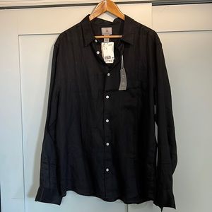 Long sleeve button down linen shirt